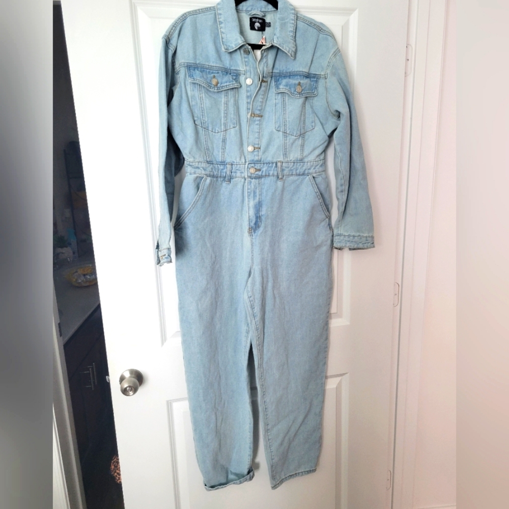 BooHoo Denim Boiler Jumpsuit